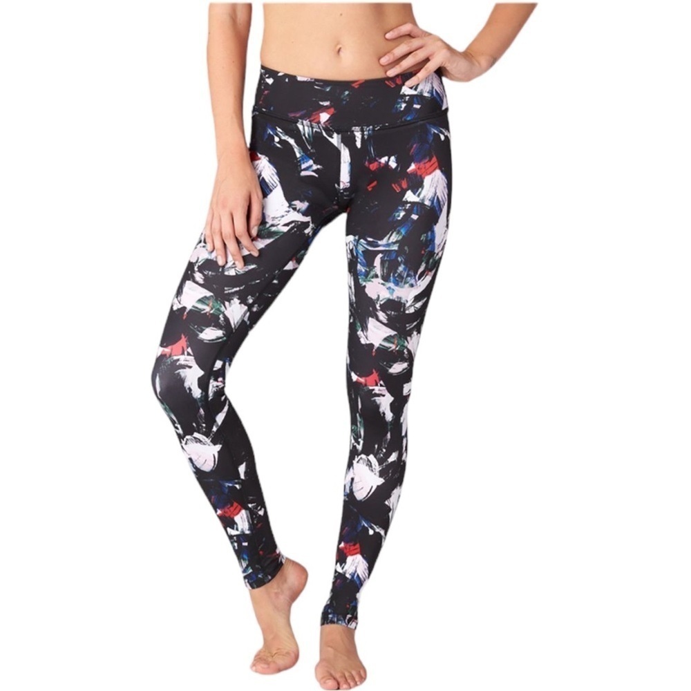 BEYOND YOGA Lux Palette Knife Brushstroke Leggings in Black/White/Red Small